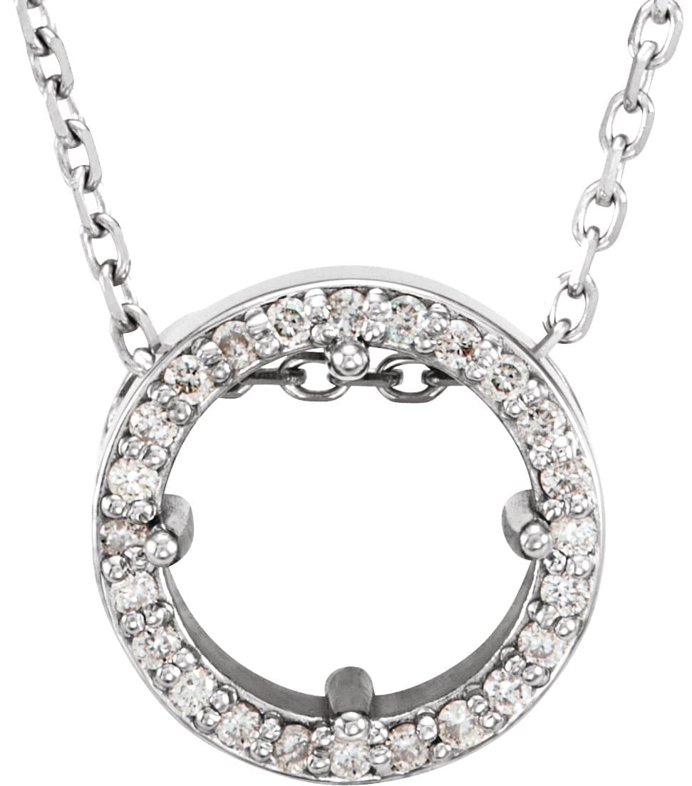 14K Yellow Gold 1/2 CTW Natural Diamond Halo-Style 16" Necklace