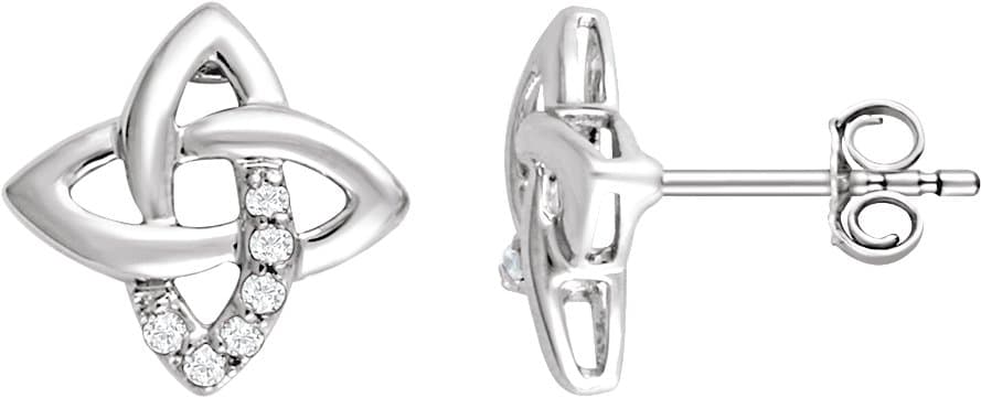 Sterling Silver 1/8 CTW Natural Diamond Earrings