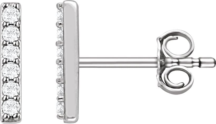 14K Rose 1/10 CTW Lab-Grown Diamond Bar Earrings