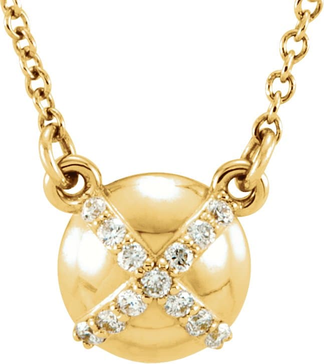 14K Rose .07 CTW Natural Diamond "X" 16 1/2" Necklace