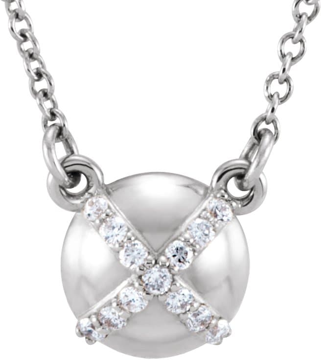 14K Rose .07 CTW Natural Diamond "X" 16 1/2" Necklace