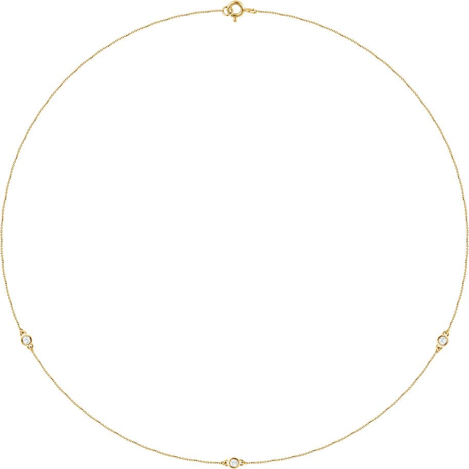 14K Rose 1 3/4 CTW Natural Diamond 7-Station 24" Necklace