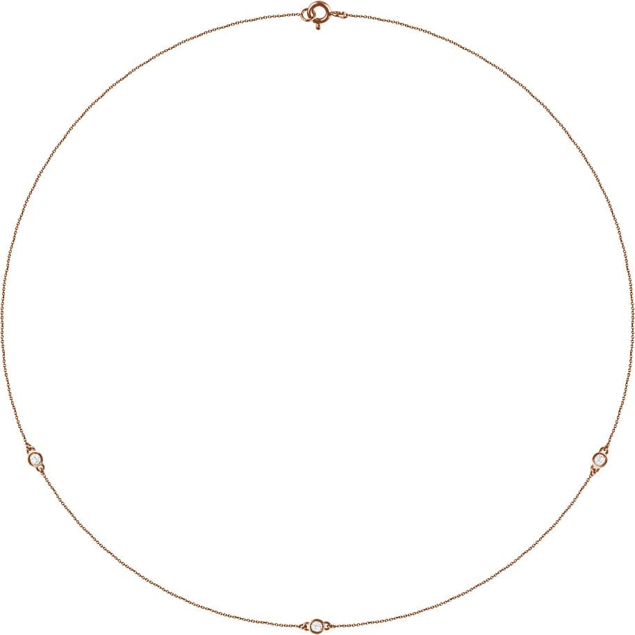 14K Rose 1 3/4 CTW Natural Diamond 7-Station 24 Necklace