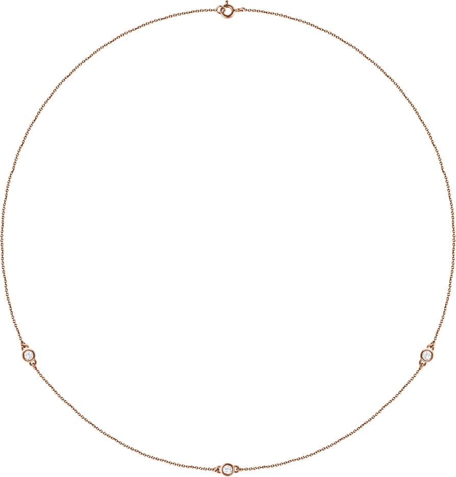 14K Yellow Gold 1/3 CTW Natural Diamond 3-Station 18" Necklace