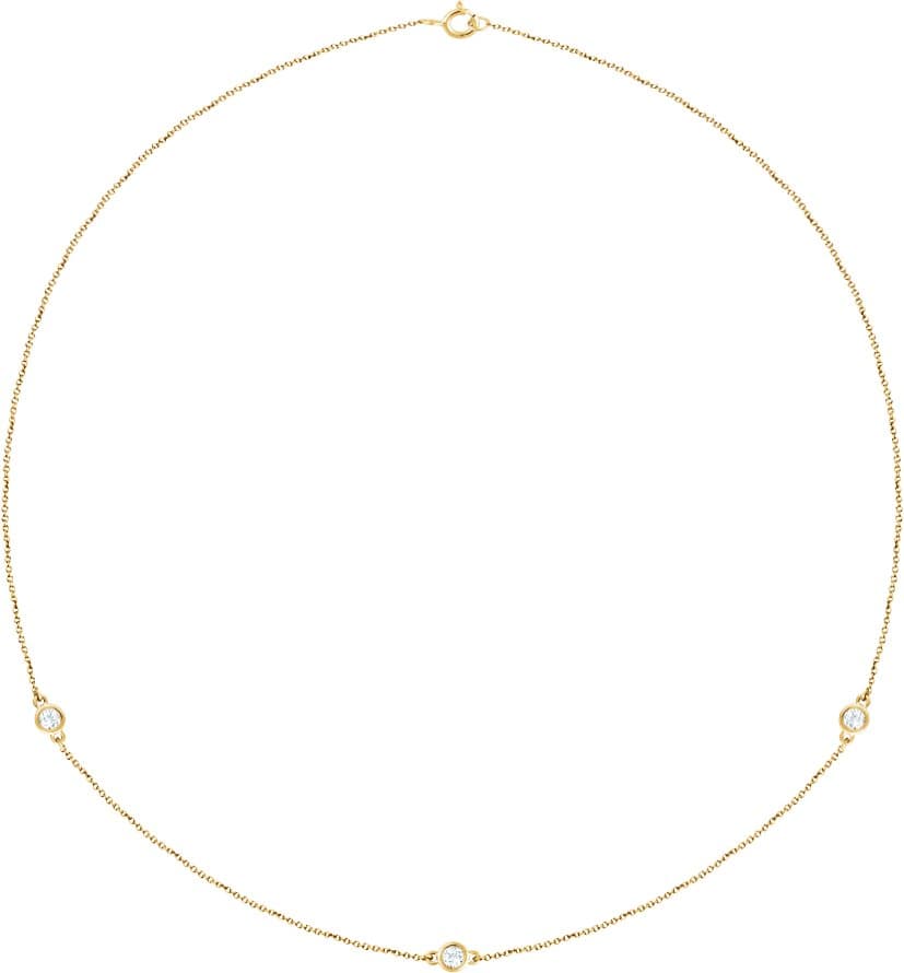 14K Yellow Gold 1/3 CTW Natural Diamond 3-Station 18" Necklace