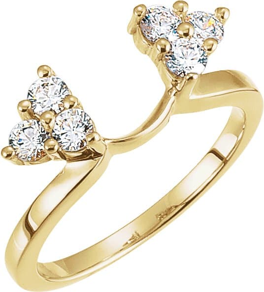 14K White 1/4 CTW Lab Grown Diamond Wrap-Style Ring Enhancer