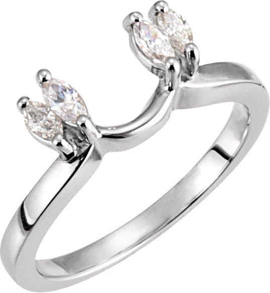 14K White 1/4 CTW Lab-Grown Diamond Wrap-Style Ring Enhancer