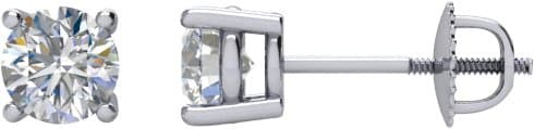 Round 4-Prong Stud Earrings view 1