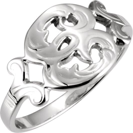 10K Yellow Script Initial E Ring