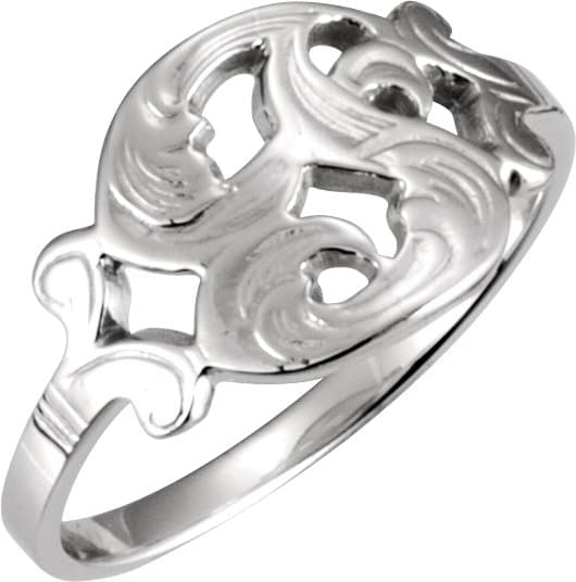 10K Yellow Script Initial E Ring