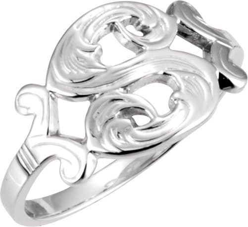 10K Yellow Script Initial A Ring