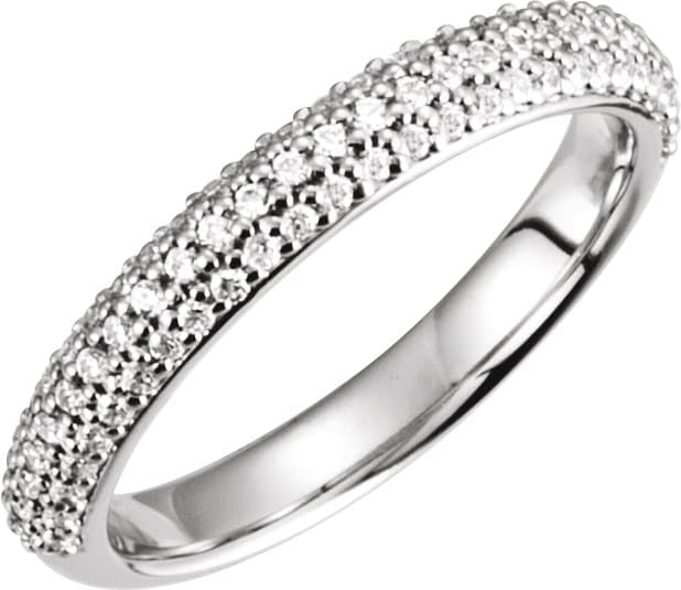 14K White Gold 3/4 CTW Natural Diamond Semi-Set Engagement Ring