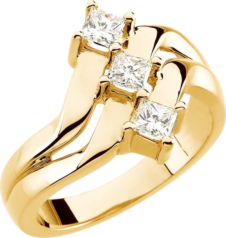 14K Yellow 5/8 CTW Natural Diamond Right Hand Ring