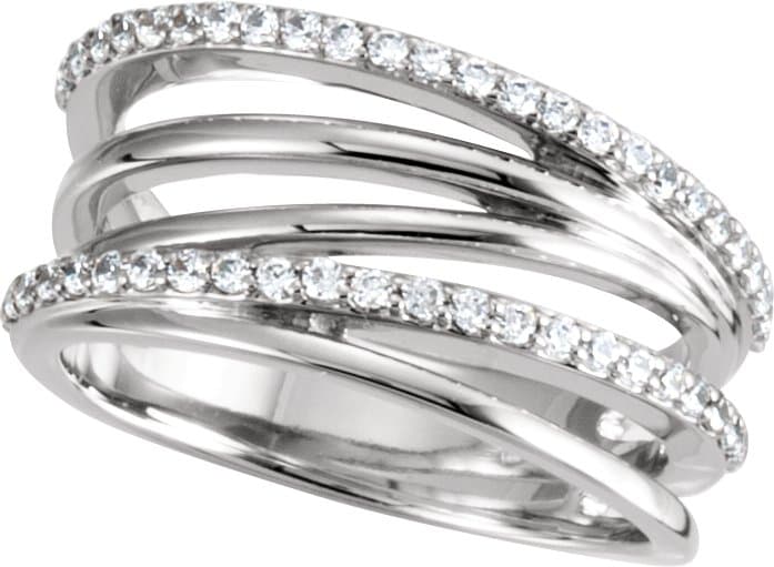 Accented Criss-Cross Ring view 2