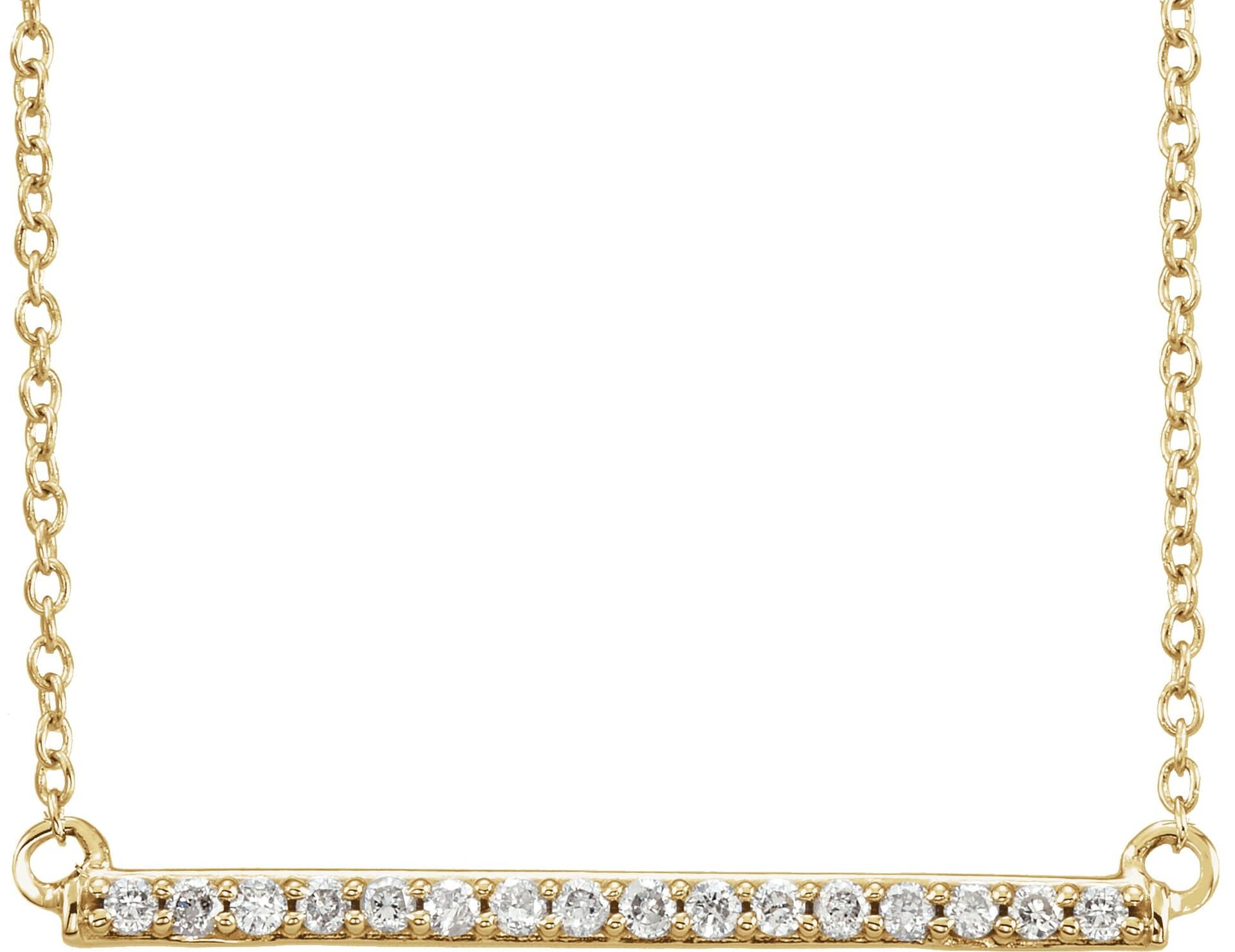 14K Rose 1/6 CTW Lab-Grown Diamond Bar 16-18 Necklace