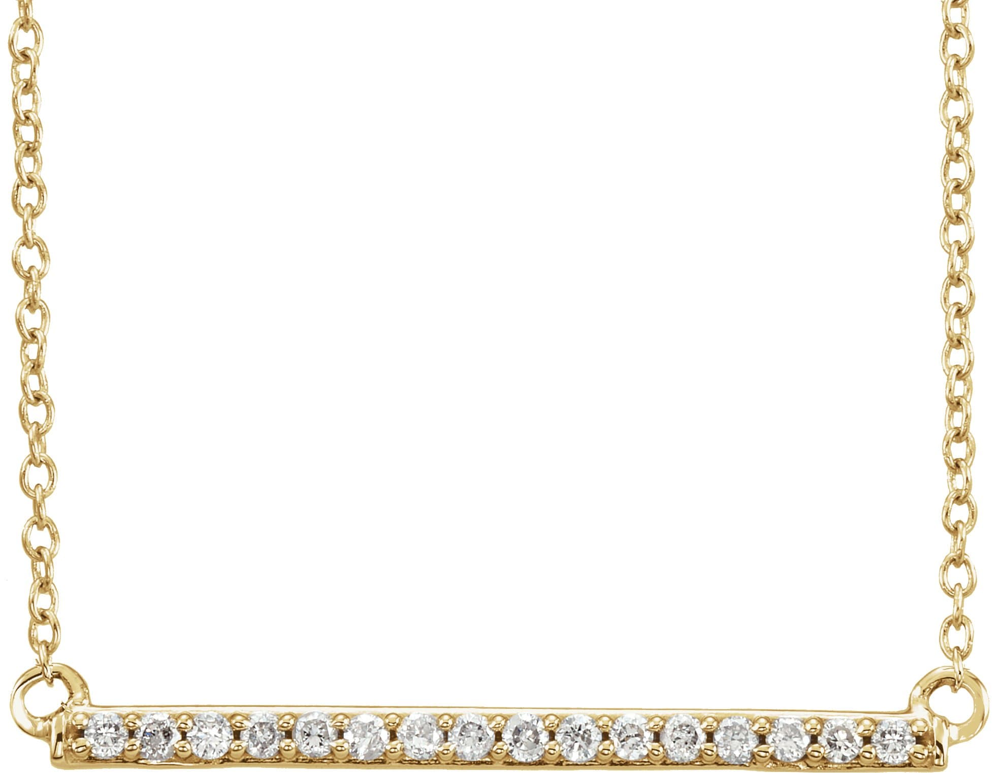 14K Rose 1/6 CTW Lab-Grown Diamond Bar 16-18 Necklace