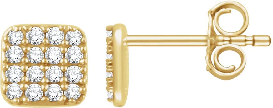 14K Rose 1/5 CTW Natural Diamond Cluster Earrings