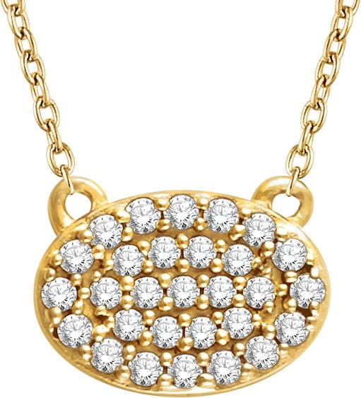 14K Rose 1/5 CTW Natural Diamond Cluster 16-18 Necklace
