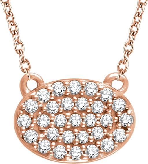 14K Rose 1/5 CTW Natural Diamond Cluster 16-18 Necklace