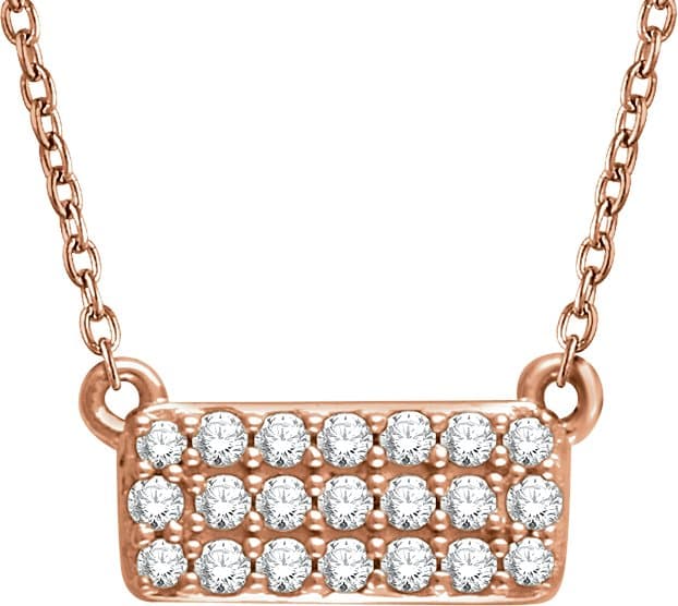 14K Rose 1/6 CTW Natural Diamond Cluster 16-18 Necklace