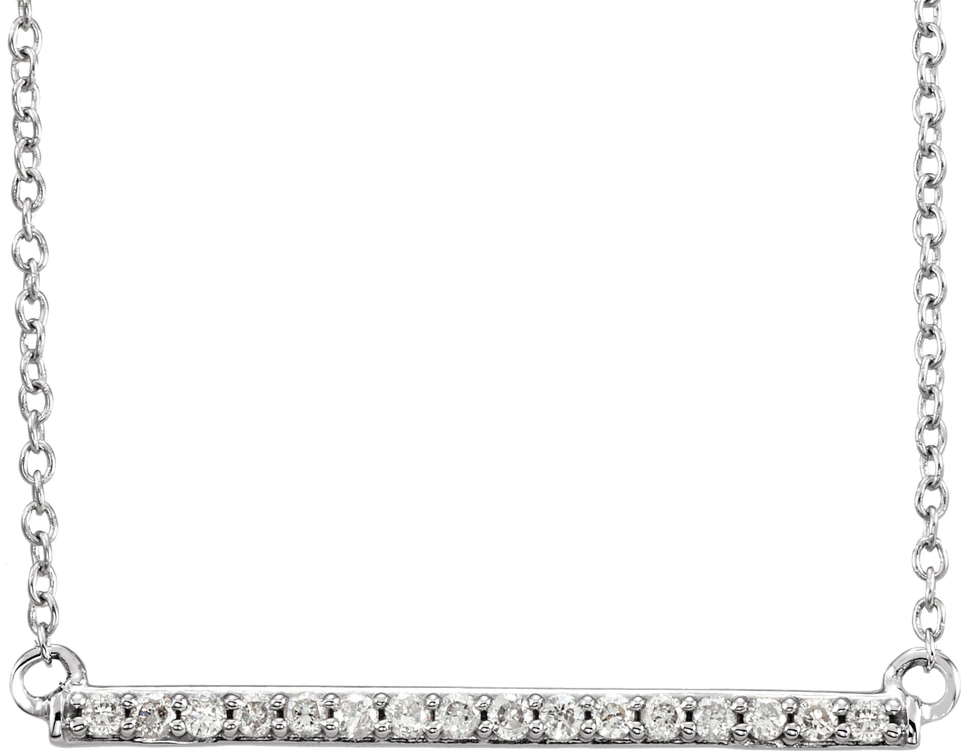 14K Rose 1/6 CTW Lab-Grown Diamond Bar 16-18 Necklace