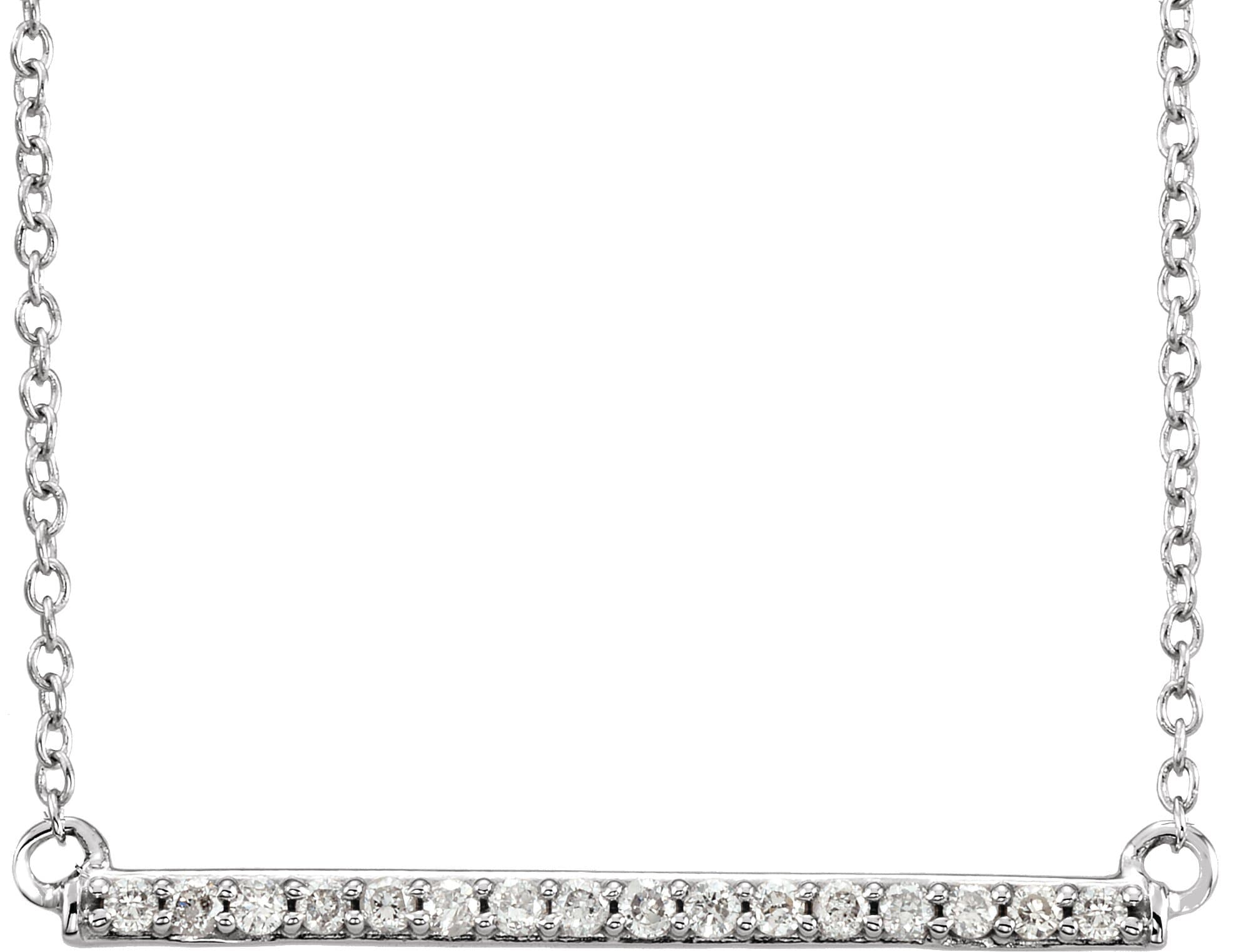 14K Rose 1/6 CTW Lab-Grown Diamond Bar 16-18 Necklace