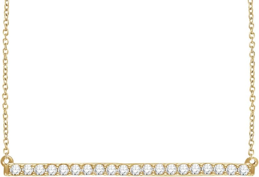 14K Rose 1/2 CTW Lab-Grown Diamond Bar 16-1 Necklace