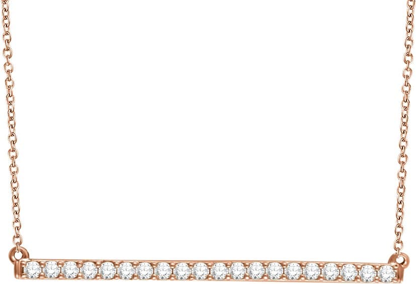 14K Rose 1/2 CTW Lab-Grown Diamond Bar 16-1 Necklace