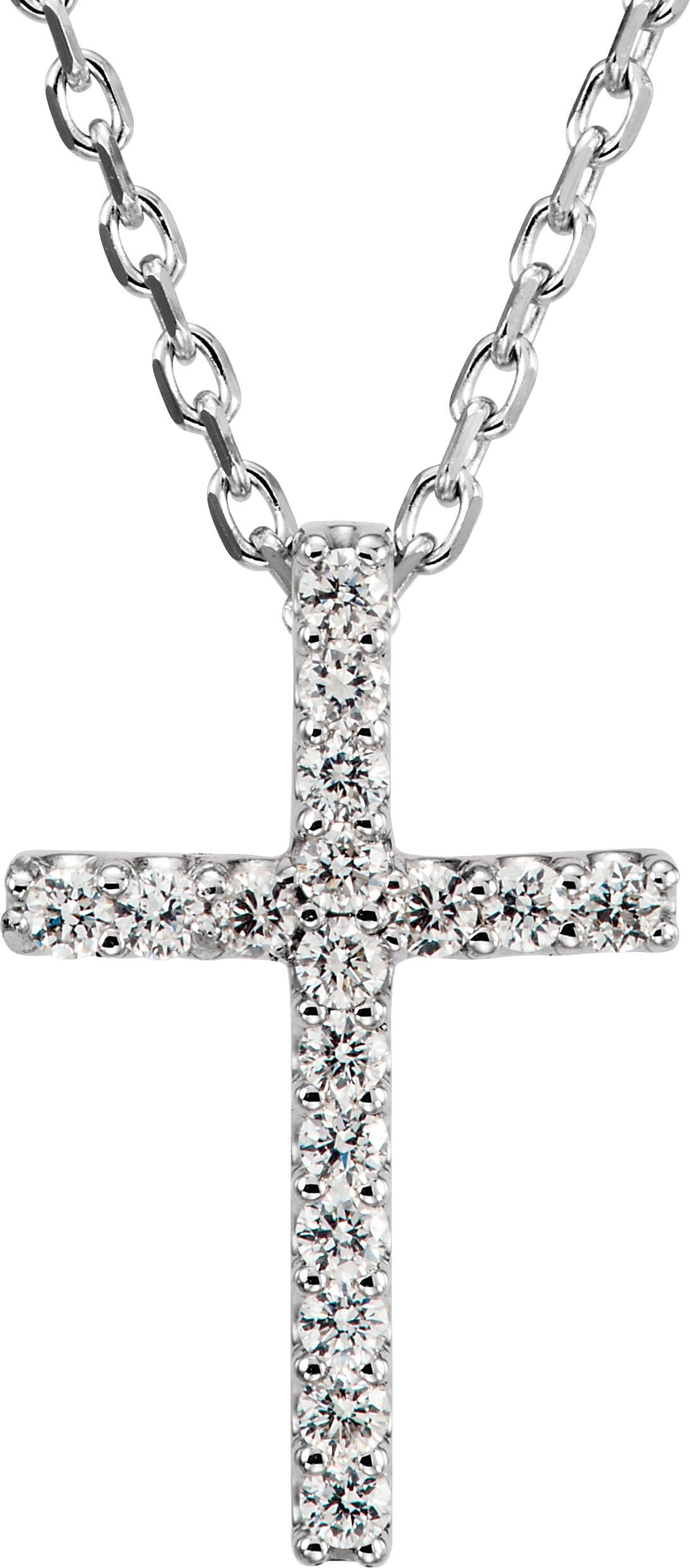 14K Rose .06 CTW Lab-Grown Diamond Petite Cross 16 Necklace