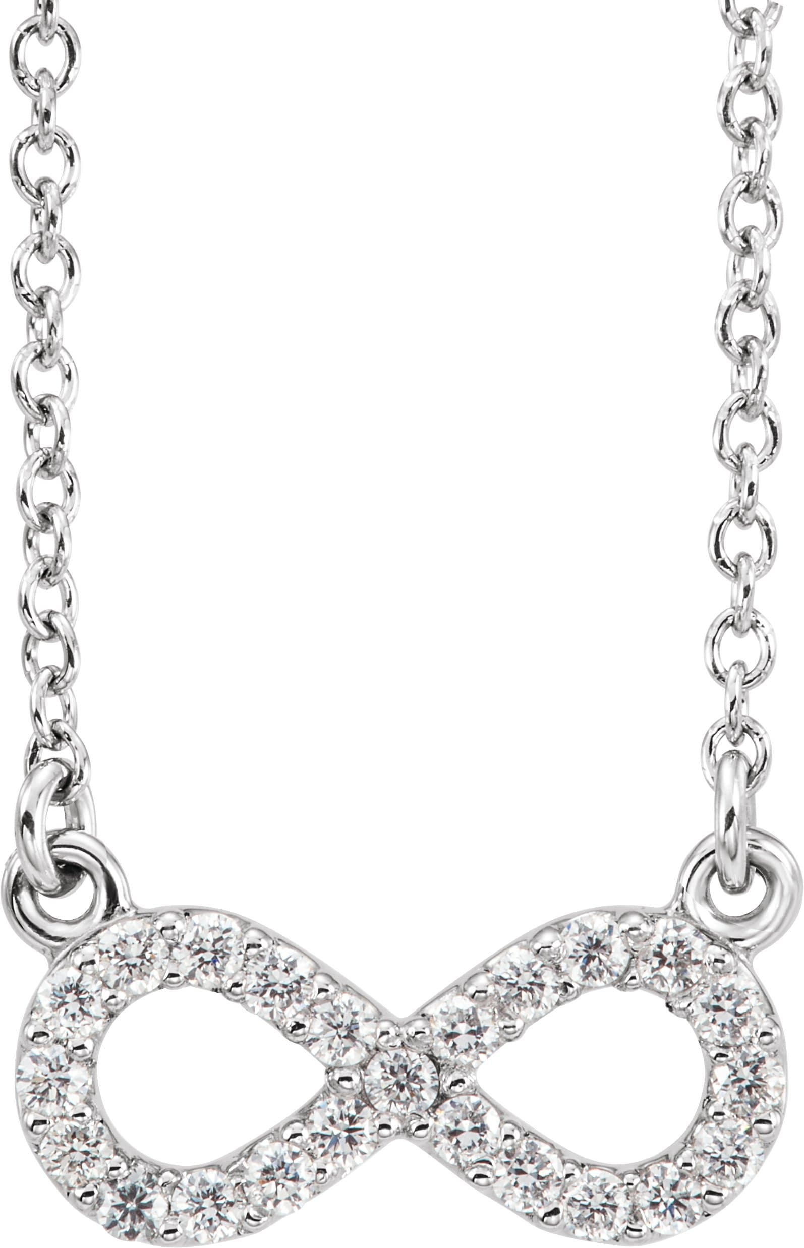 Platinum 1/10 CTW Natural Diamond Infinity 16 1/2 Necklace