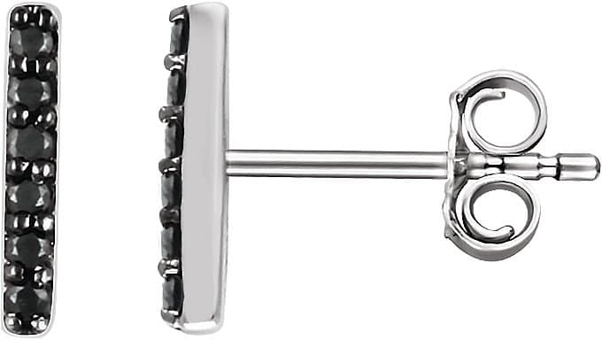 14K Rose 1/10 CTW Natural Diamond Bar Earrings