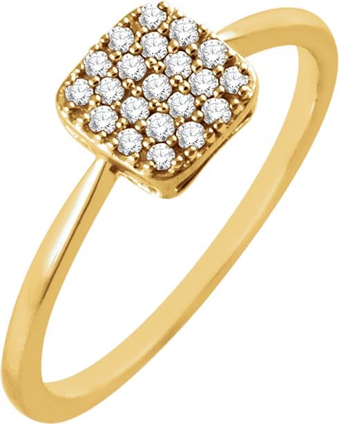 14K Rose 1/6 CTW Natural Diamond Cluster Ring