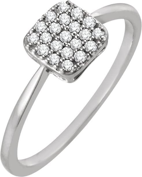 14K Rose 1/6 CTW Natural Diamond Cluster Ring