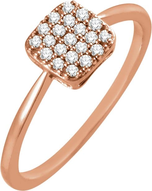 14K Rose 1/6 CTW Natural Diamond Cluster Ring