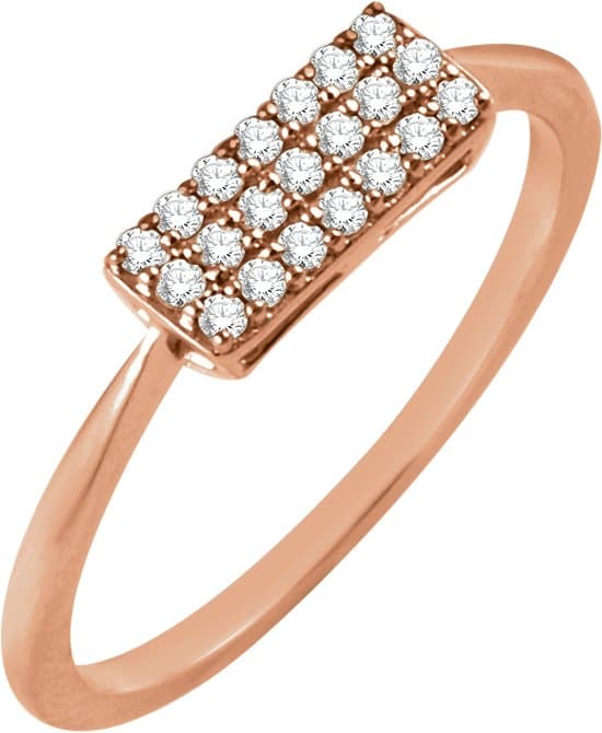14K Rose 1/6 CTW Natural Diamond Cluster Ring