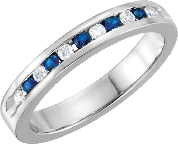14K White 1/4 CTW Natural Diamond Anniversary Band Size 7