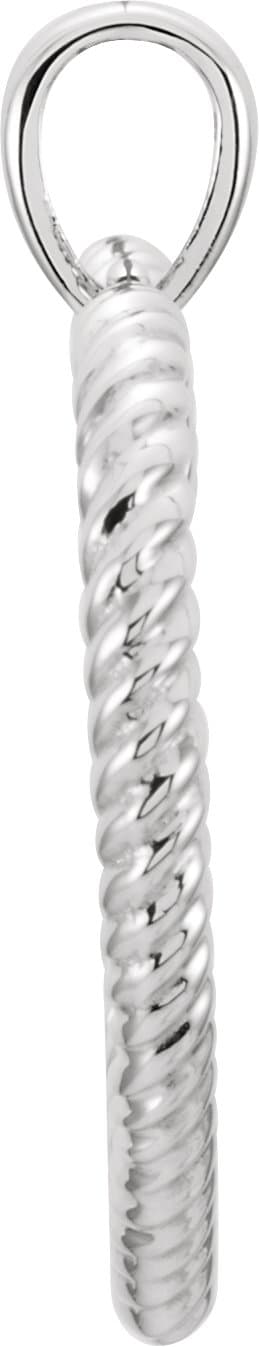14K White Rope Heart Pendant view 2
