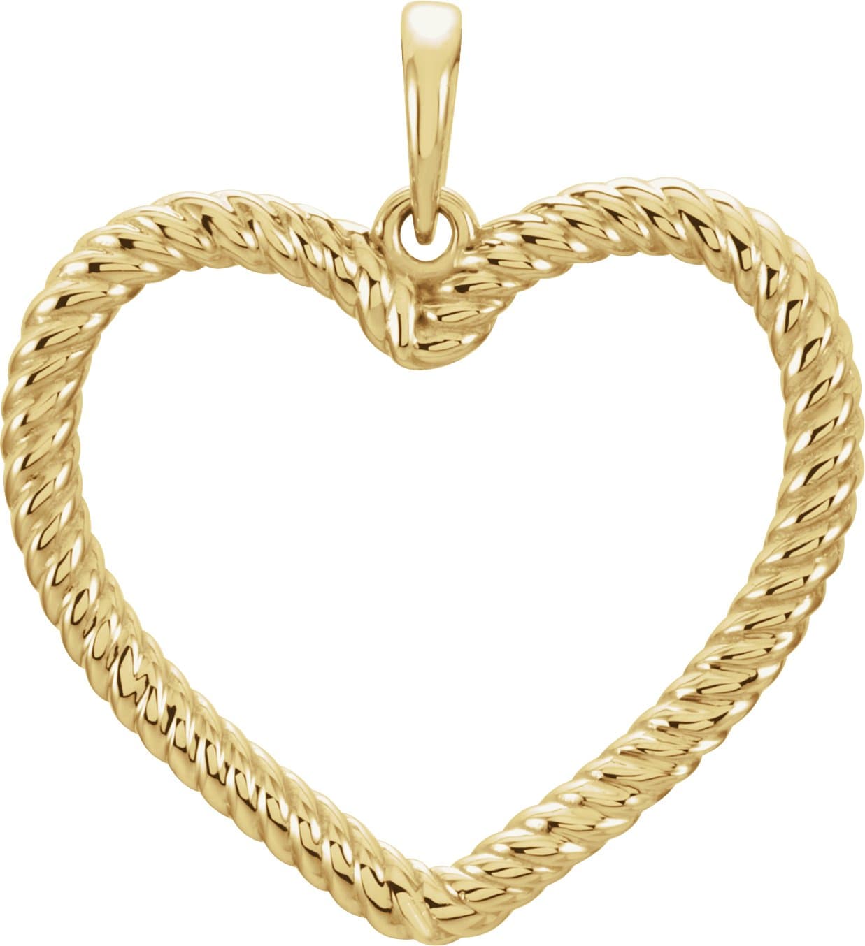 14K Rose Rope Heart Pendant