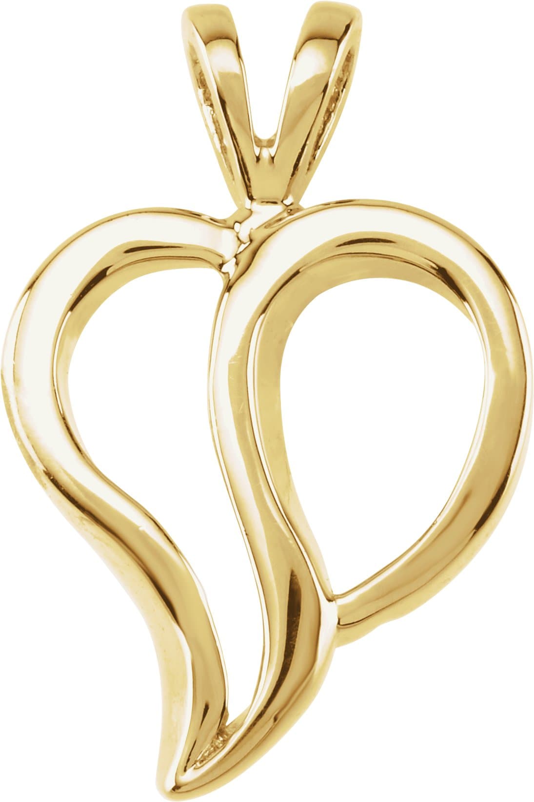 14K Rose Heart Pendant