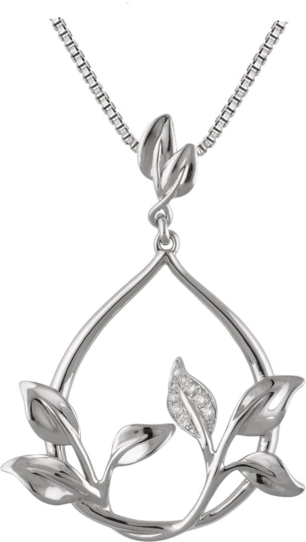 14K White .05 CTW Natural Diamond Floral 18 Necklace