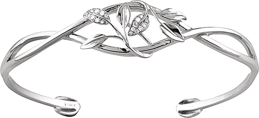 Accented Floral Cuff Bracelet view 1