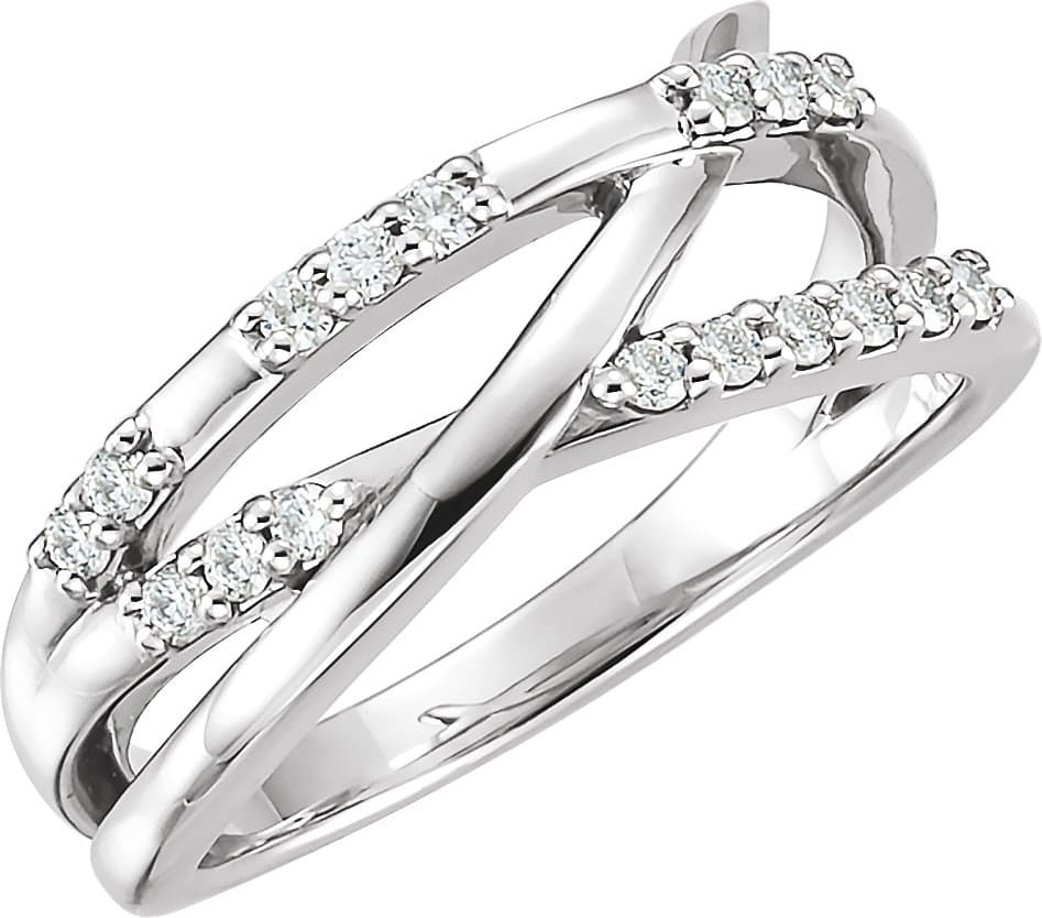 14K Rose 1/4 CTW Natural Diamond Criss-Cross Ring