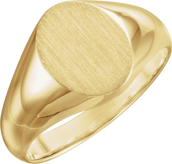 10K White Oval Signet Ring