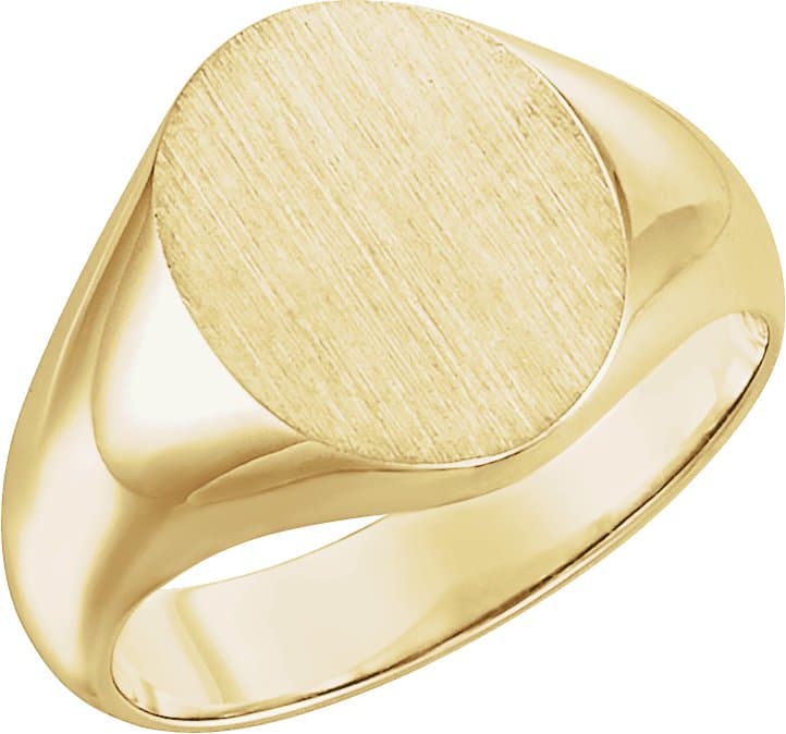 10K White Oval Signet Ring