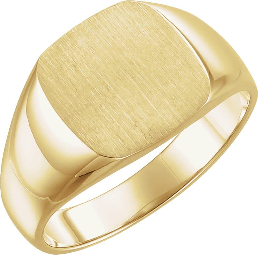 10K White 10 mm Signet Ring