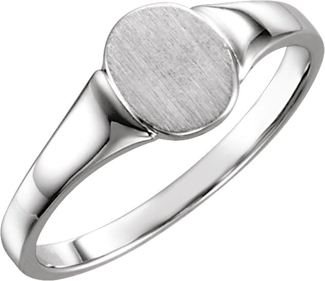 10K Rose Oval Signet Ring