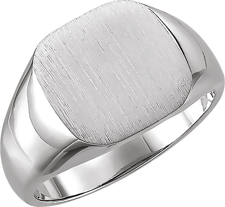 Platinum 11 mm Square Signet Ring