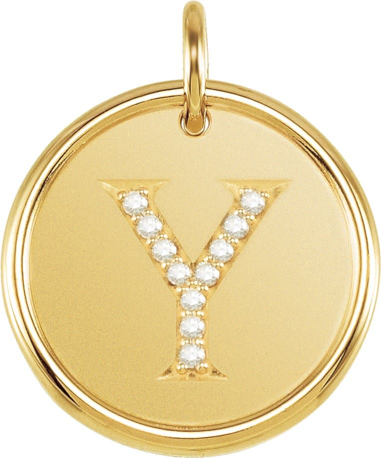 14K Rose Gold .04 CTW Natural Diamond Posh Mommy® Initial I Pendant