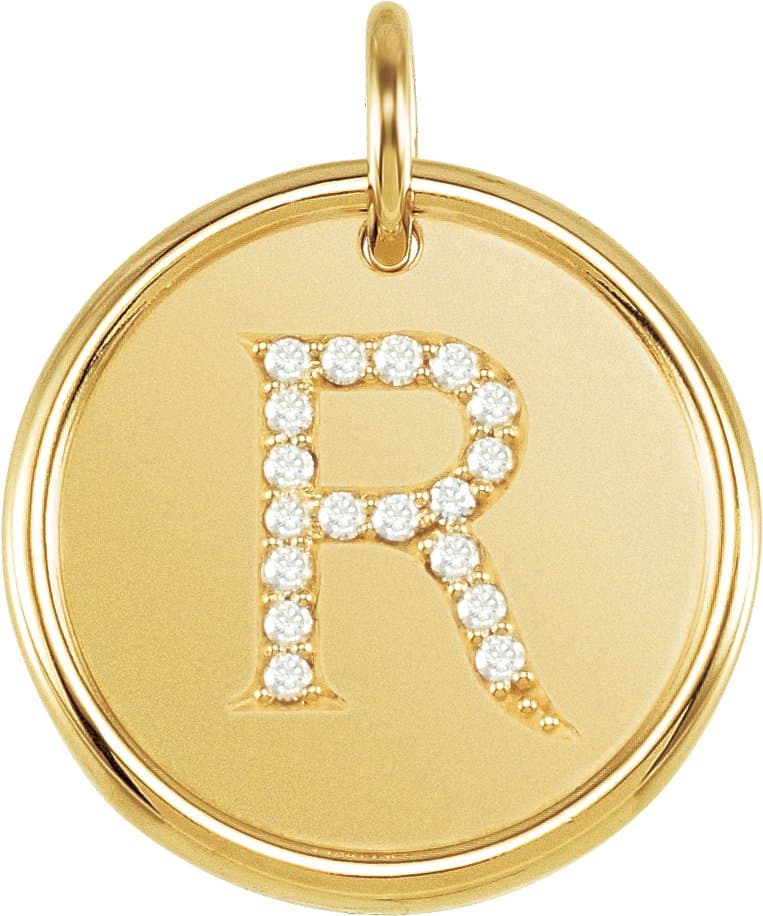 14K Rose .04 CTW Natural Diamond Posh Mommy® Initial I Pendant