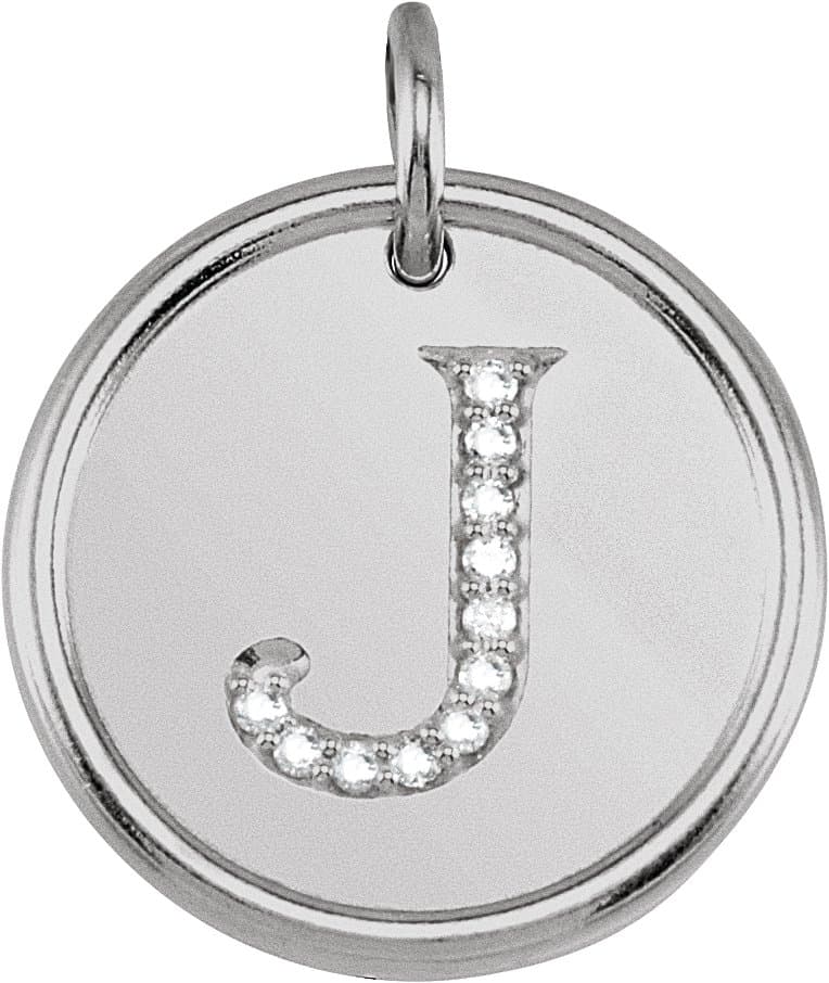 14K Rose .04 CTW Natural Diamond Posh Mommy® Initial I Pendant
